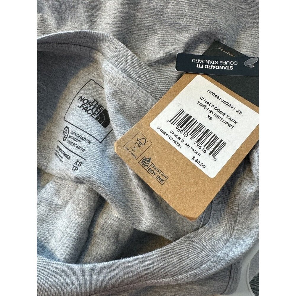 THE NORTH FACE Women's Half Dome Tank Gray White Size XS NWT Sleeveless Top $30 - Picture 3 of 10